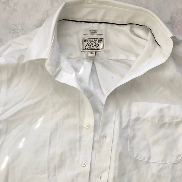 1905 Collection White Slim Fit Dress Shirt 16 - Picture 6 of 6